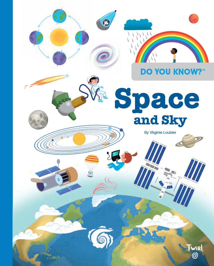 Cover image of "Do You Know? Space and Sky," an illustrated nonfiction book by Virginie Loubier